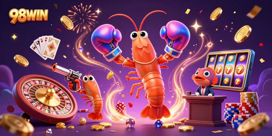 Engage with 98WIN's thrilling gaming experience in a vibrant casino scene.