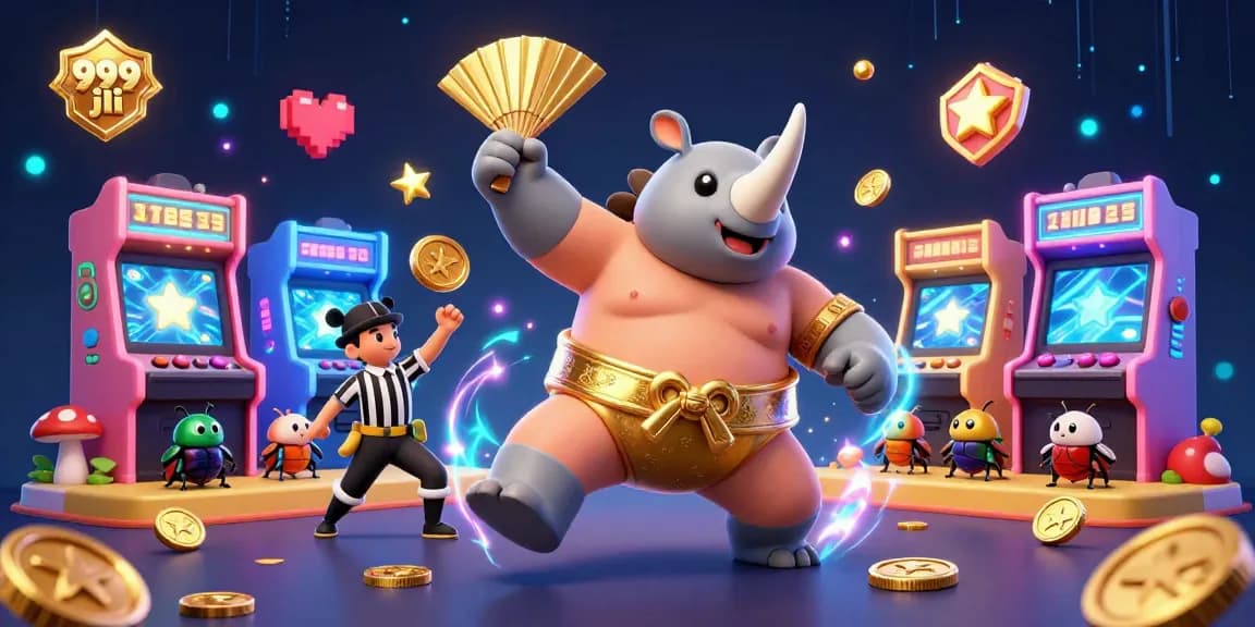 Experience the excitement of 999 jili with a vibrant casino scene featuring game elements and characters.