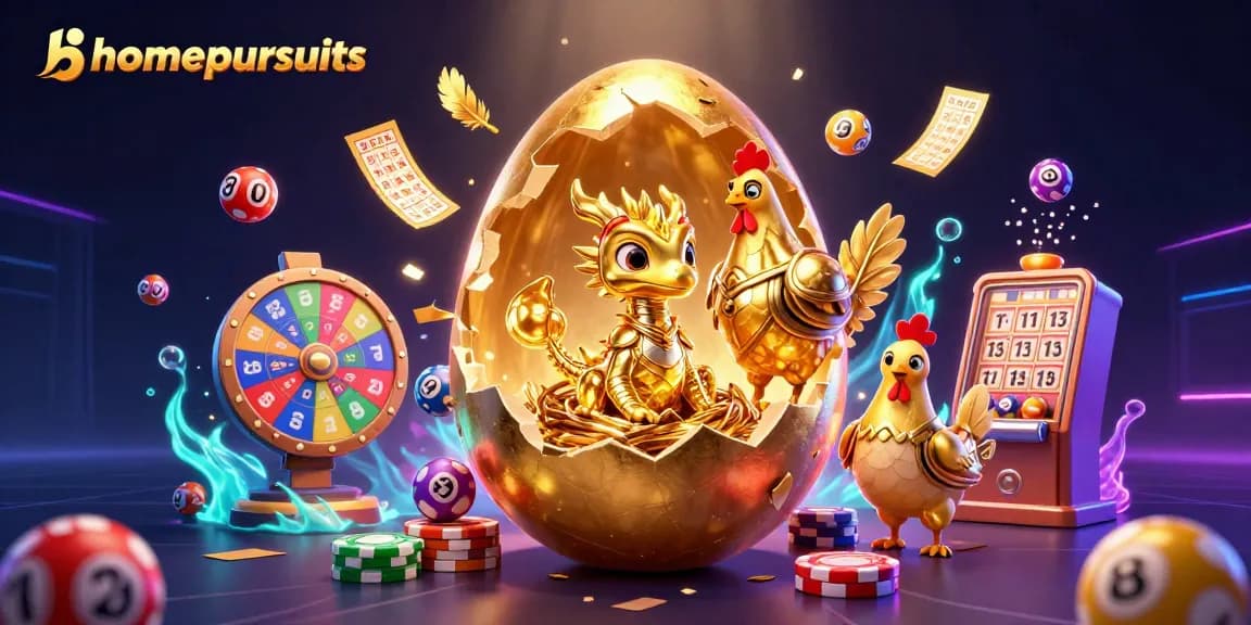 Bermain di homepursuits, temukan jackpot dengan naga emas dan chip poker megah.