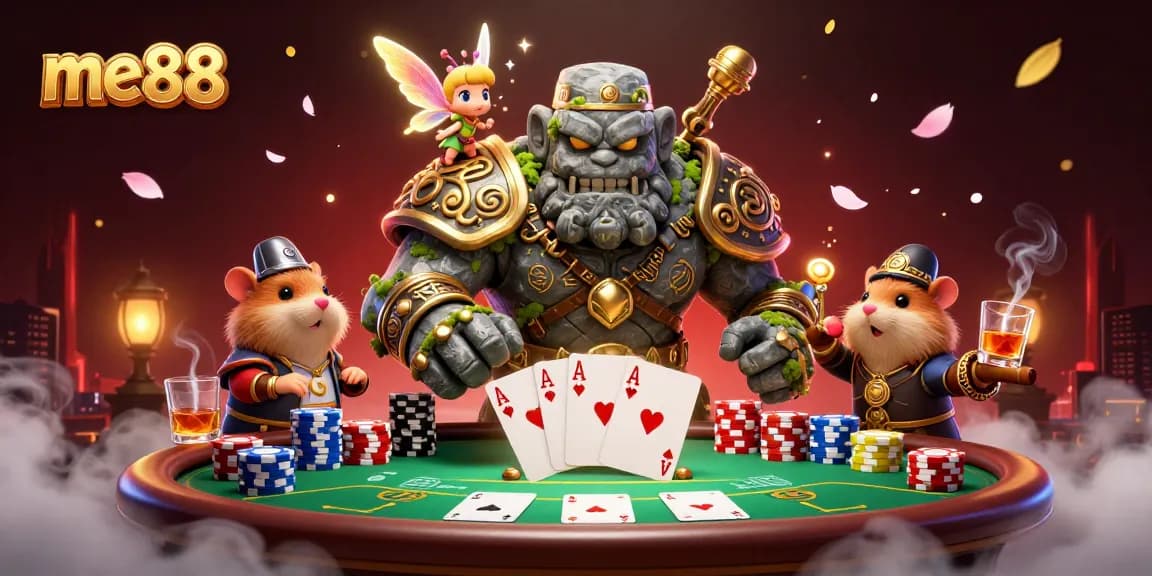 Experience the magic of me88, where players enjoy vibrant poker action amidst enchanting characters.