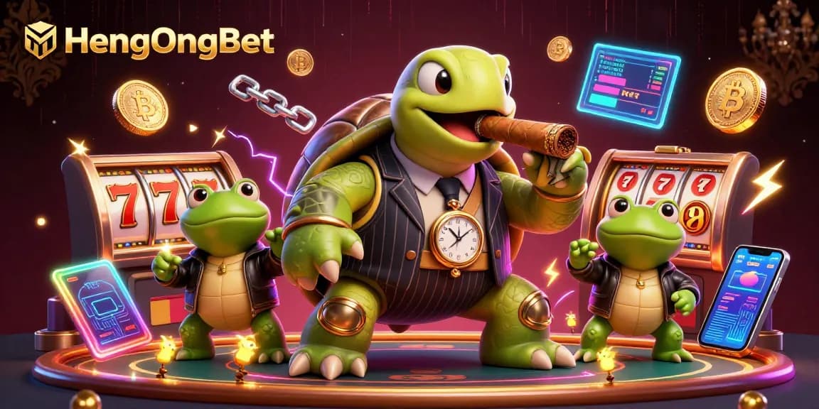 Experience thrilling gameplay at HengOngBet featuring a vibrant 3D casino scene with lucky slots.