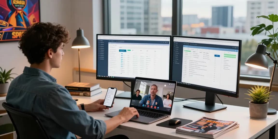 iGaming PBN links reseller in a vibrant workspace showcasing digital marketing strategies