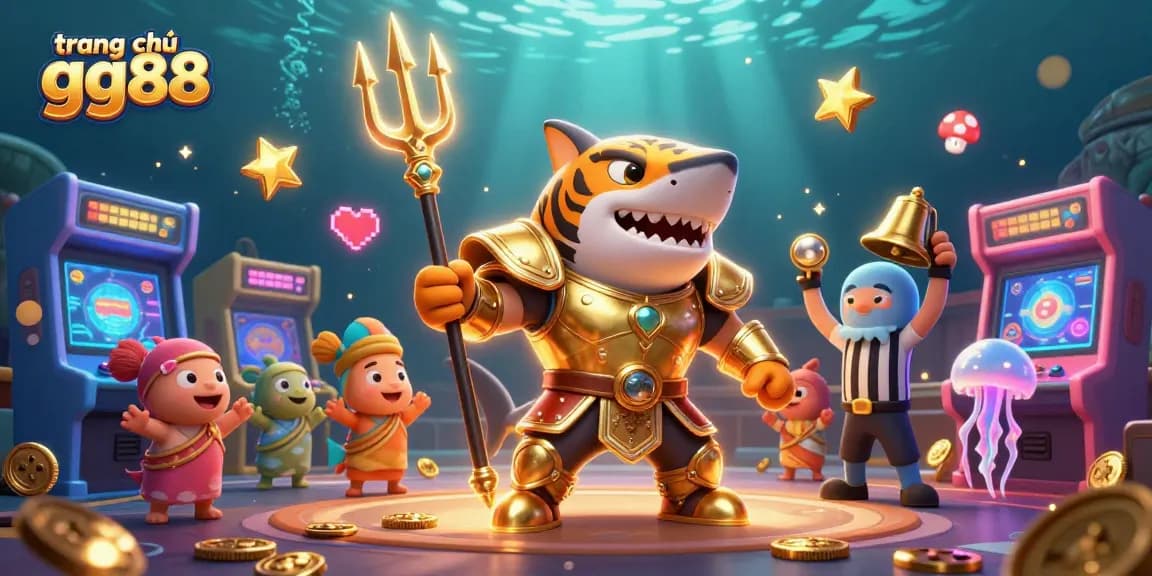 Engage with exciting gaming experiences at trang chủ gg88, featuring a dynamic underwater illustration depicting thrilling casino action.