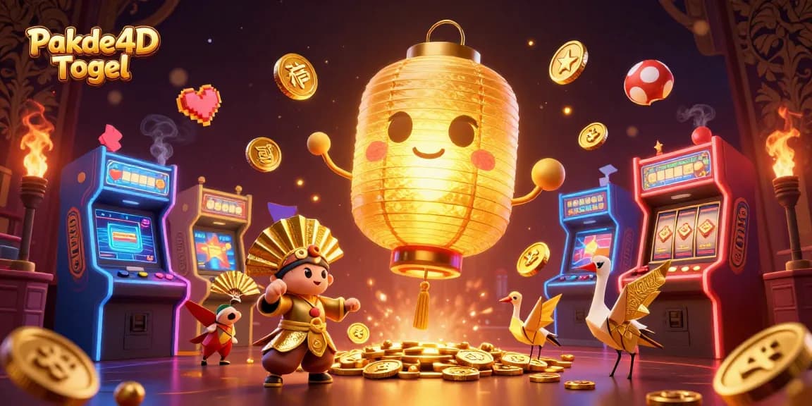 Experience Pakde4D Togel with vibrant arcade elements and captivating golden motifs in a dynamic casino setting