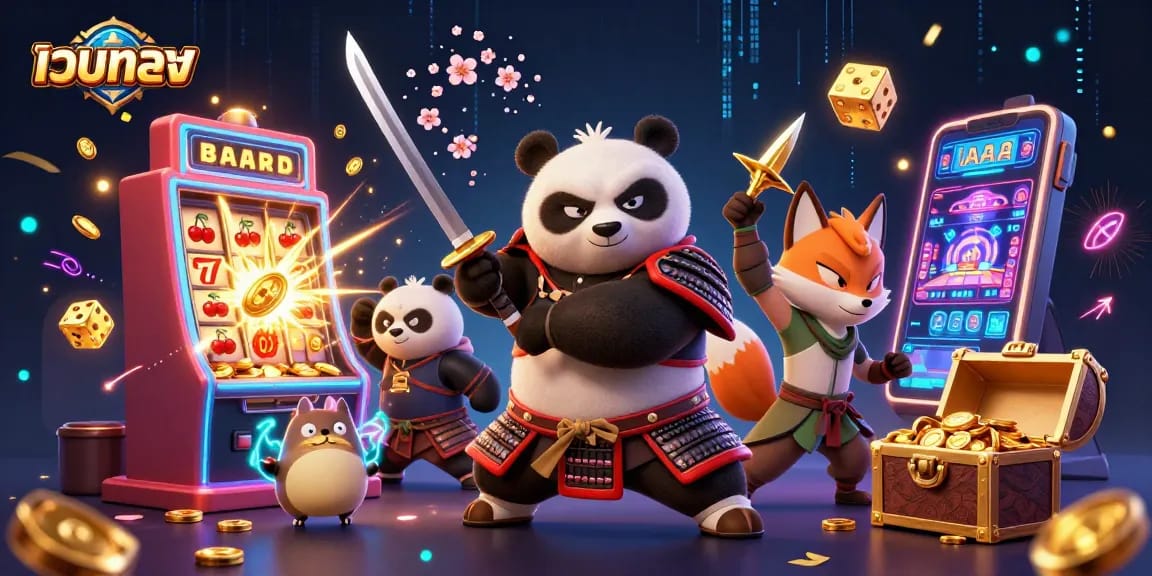 เล่นเกม เว็บตรง ด้วยความตื่นเต้นไปพร้อมกับแพนด้าซามูไร, หมาจิ้งจอกนินจา, และฟีเจอร์สล็อตที่ร่ำรวย