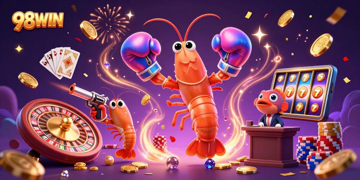 Engage with 98WIN's thrilling gaming experience in a vibrant casino scene.