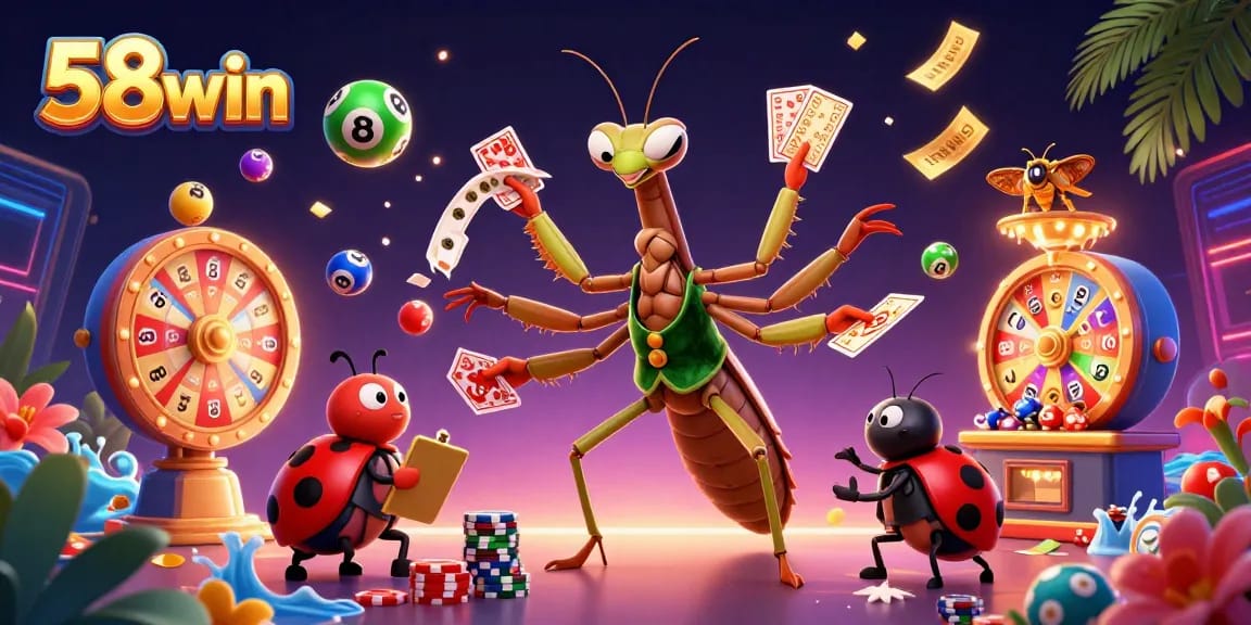 Experience vibrant gameplay at 58win with a lively 3D casino scene featuring dynamic characters and exciting elements.