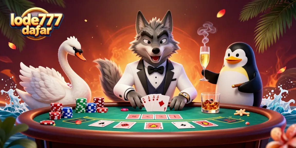 Experience winning thrills with lode777 daftar at a vibrant 3D casino scene featuring animated characters.