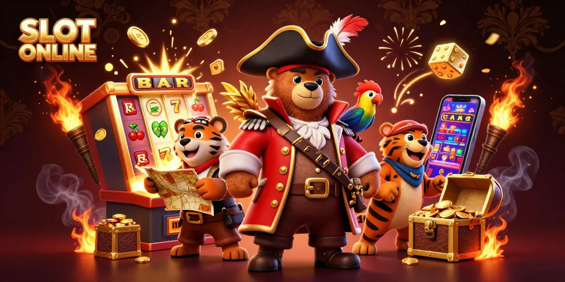 Menangkan slot online dengan mesin slot yang meledak dan berbagai simbol menarik di latar belakang.