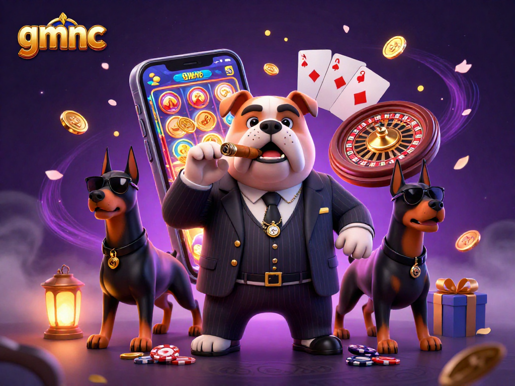 Experience excitement with gmnc as a bulldog boss leads a vibrant casino scene filled with games.