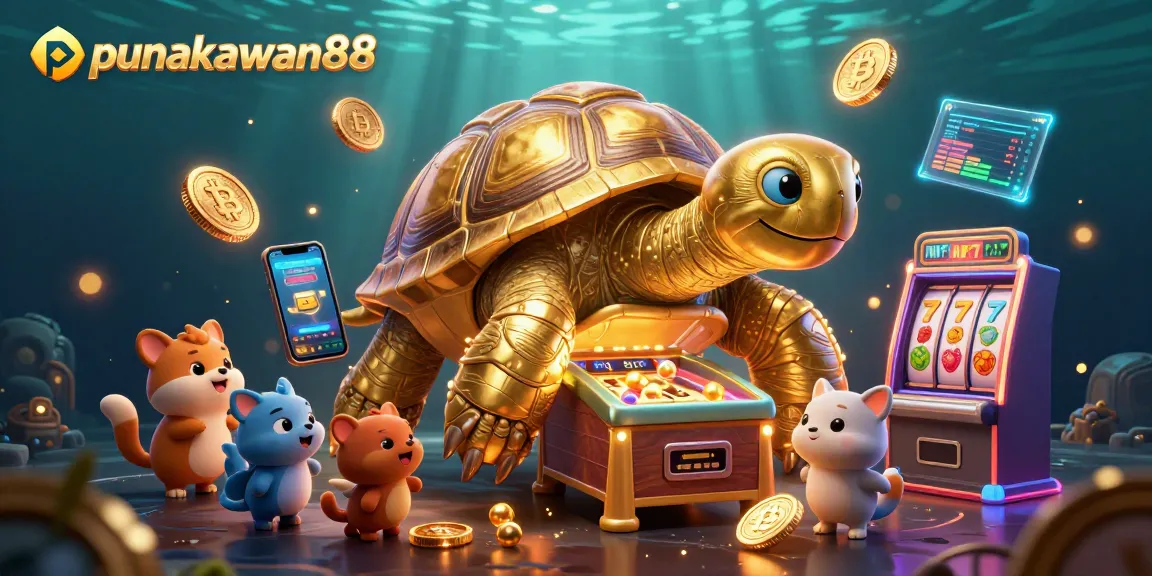 Punakawan88 players enjoying animated pinball slot adventures with vibrant crypto elements.