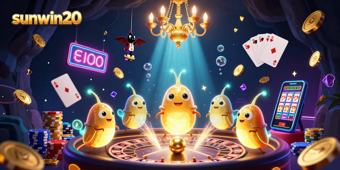 Play thrilling casino games with sunwin20 featuring vibrant glowworms illuminating the scene.