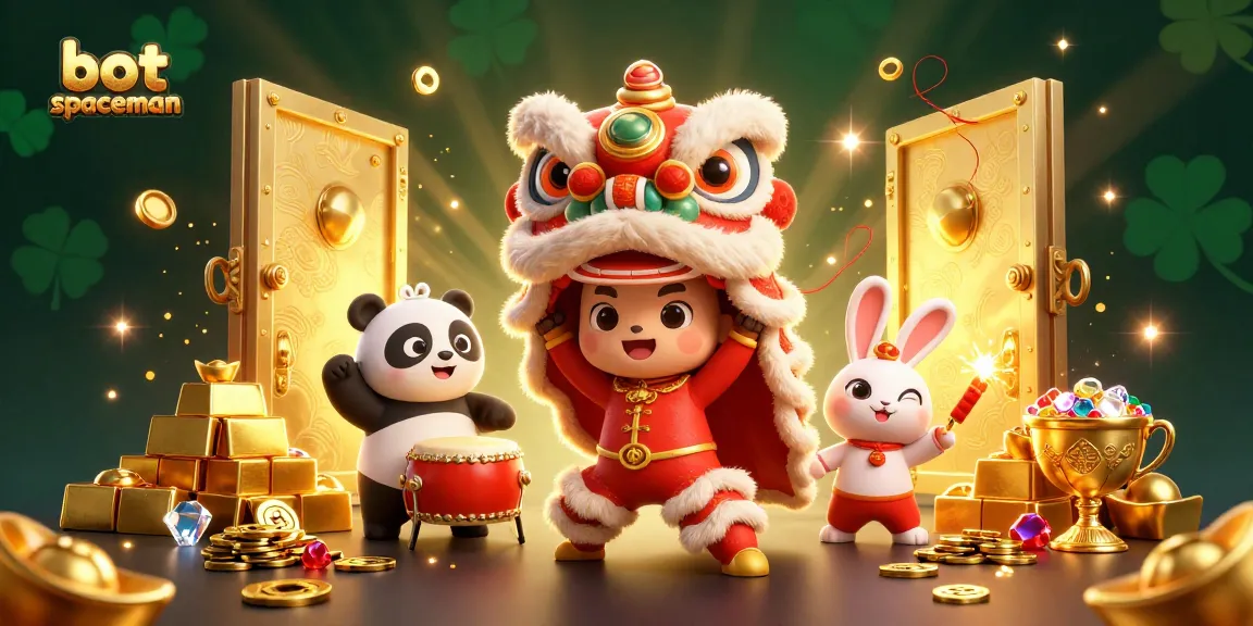 Experience thrilling wins with bot spaceman as cartoon characters dance amidst treasures in a vibrant casino