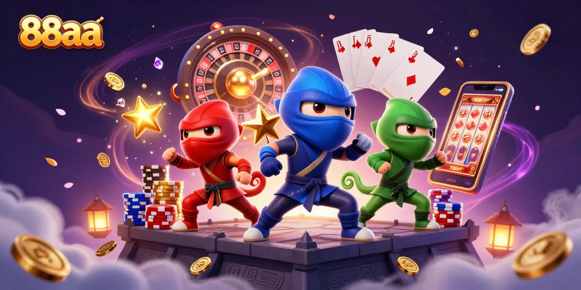 88aa casino players enjoy thrilling games amidst golden coins and vibrant visuals