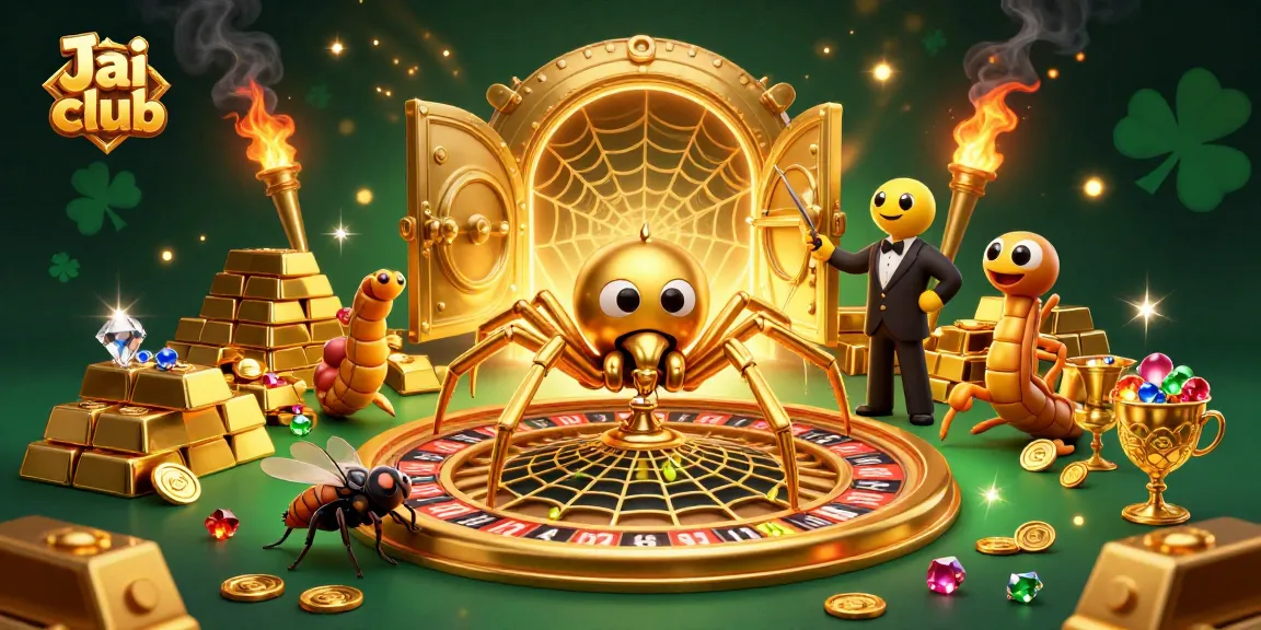 Place bets at Jai club with a towering golden roulette wheel and jewel-filled surroundings.