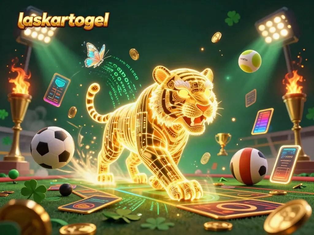 Experience thrilling gameplay with laskartogel as a golden tiger dominates the digital casino arena.