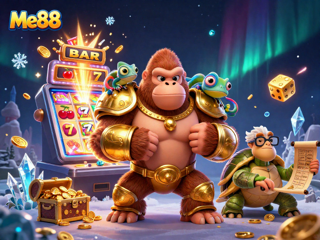 Win big with Me88 in an exciting casino adventure featuring dynamic characters and thrilling game elements.