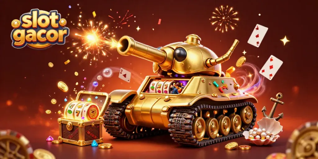 Experience the excitement of slot gacor with our vibrant 3D casino scene packed with action and colorful details.