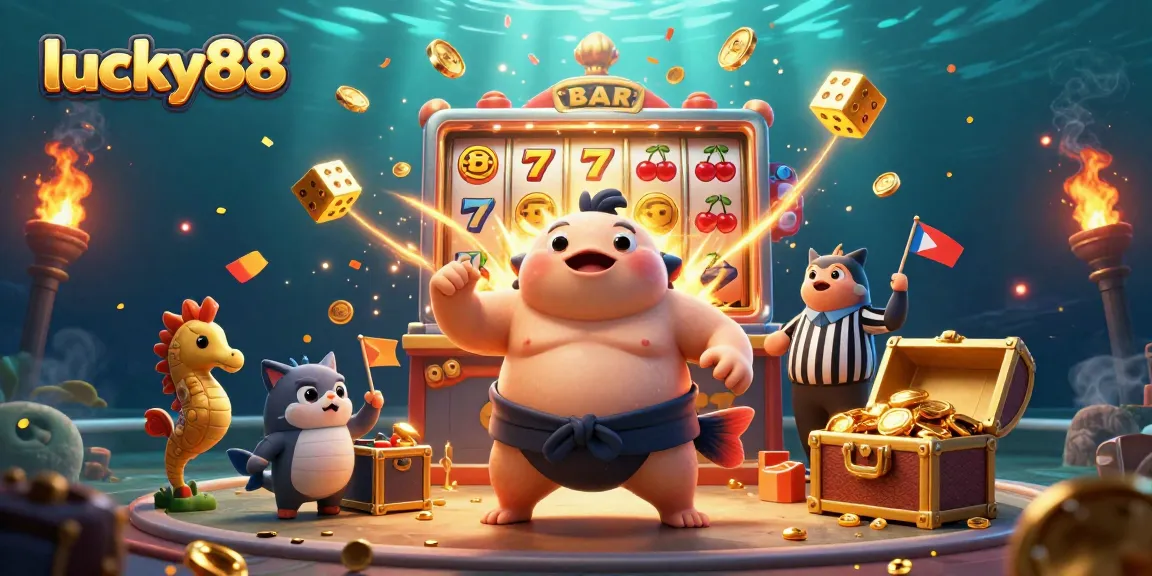 Catch thrilling moments with lucky88, featuring a lively underwater casino scene of excitement and fun.