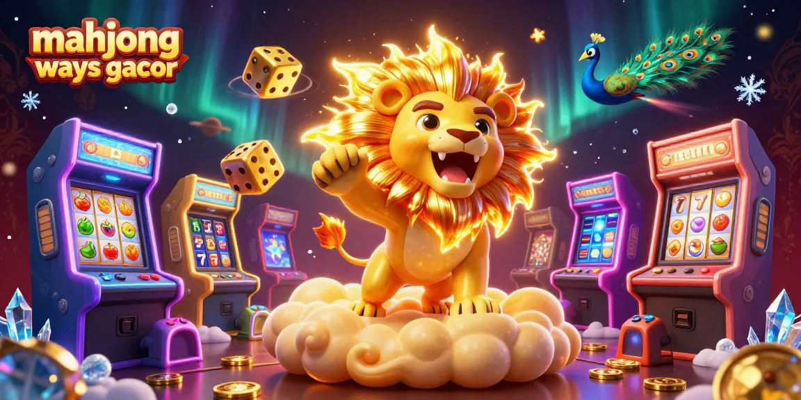 Experience thrilling mahjong ways gacor with vibrant scenes of slot machines and lively characters!
