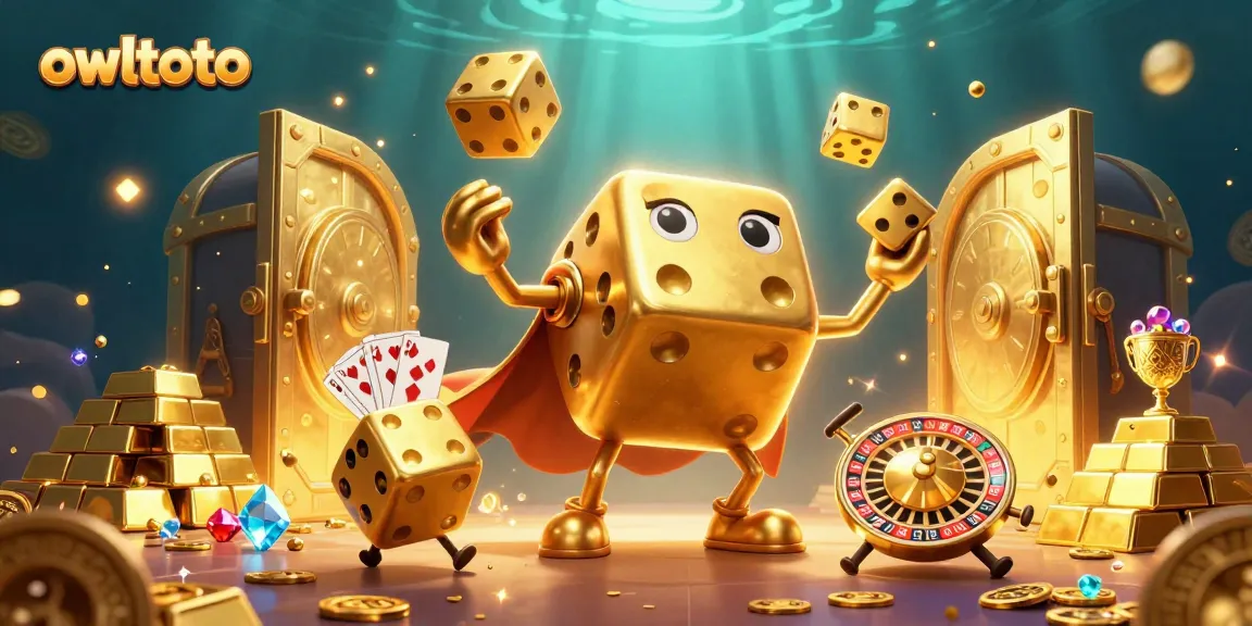 Roll the dice at owltoto and discover a treasure of golden gems in this exciting casino scene.