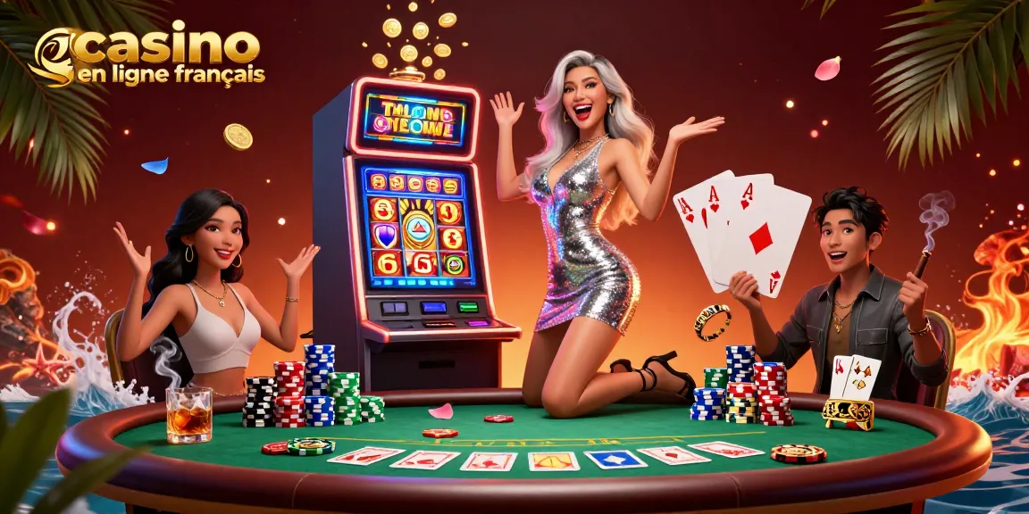 Célébrez avec casino en ligne français alors que des lumières vives, des machines à sous et des jeux de poker se rassemblent.