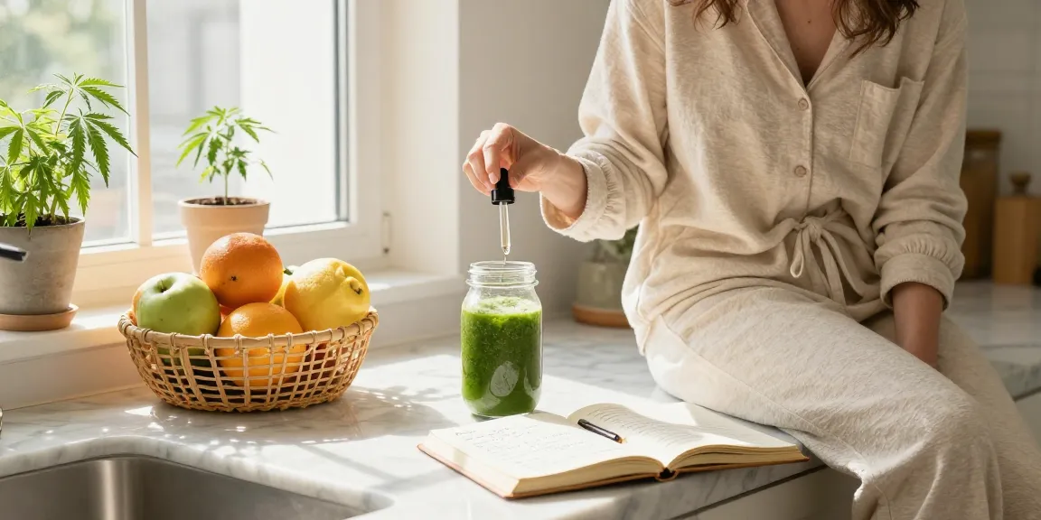 What is the legal vaping age in Cyprus depicted in a bright kitchen with organic CBD oil, fresh herbs, and wellness items.