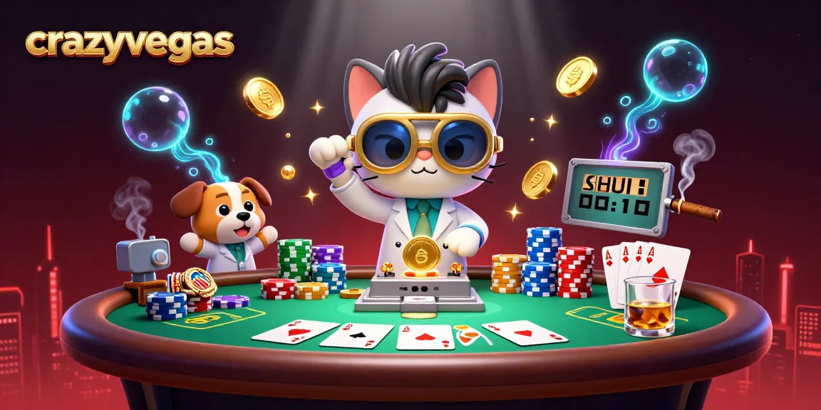 Experience crazyvegas action with a mad scientist cat and loyal dog in a poker lab.