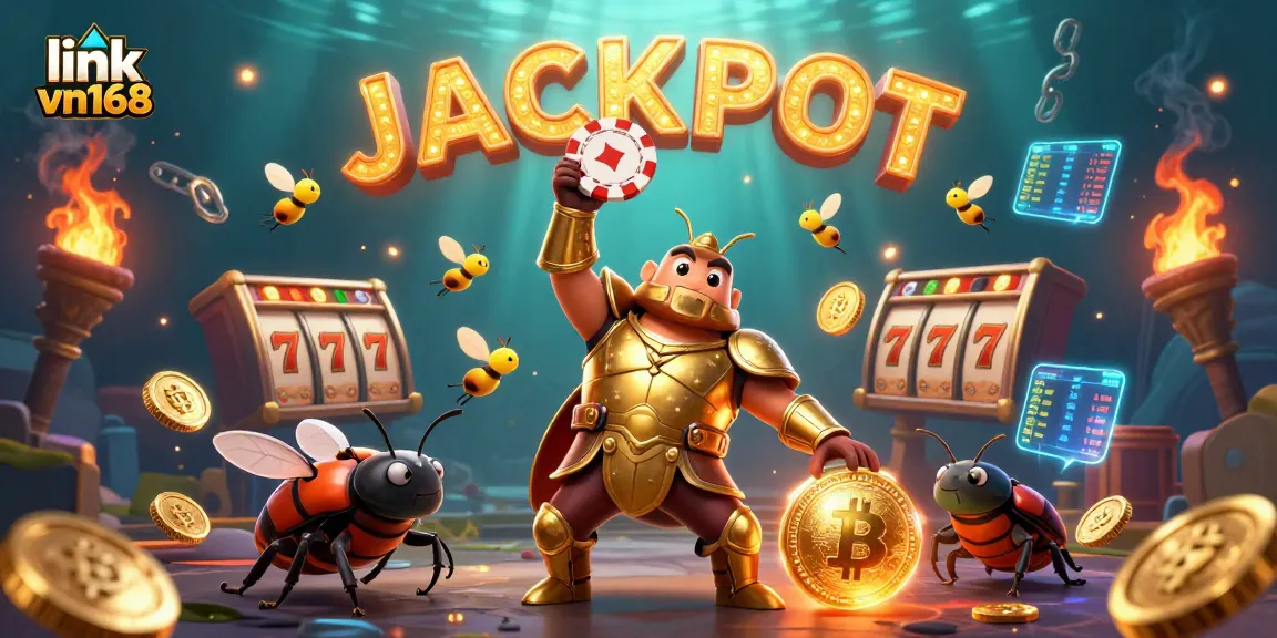 Spin to win at link vn168 with vibrant slot-themed characters and glowing coins!