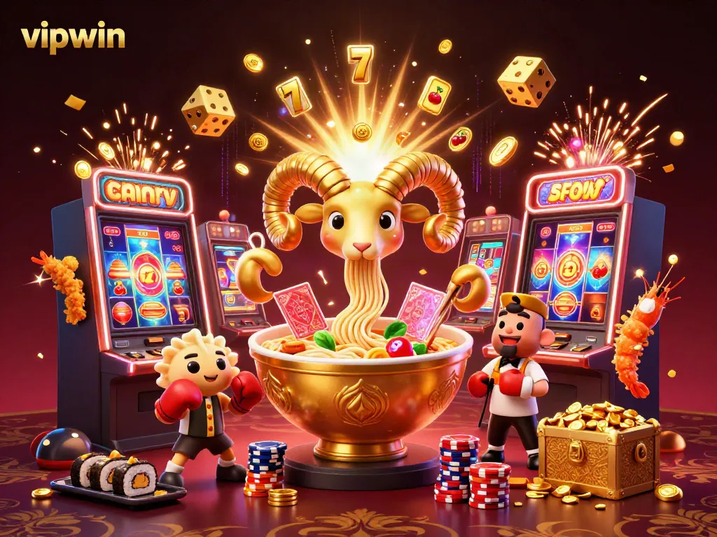 Engage with vipwin's vibrant casino world filled with golden jackpots, lively characters, and immersive gaming action.