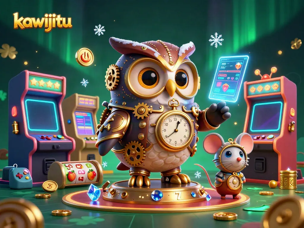 Play and win with kawijitu in a vivid casino-themed fantasy realm filled with slot machines and adventure.