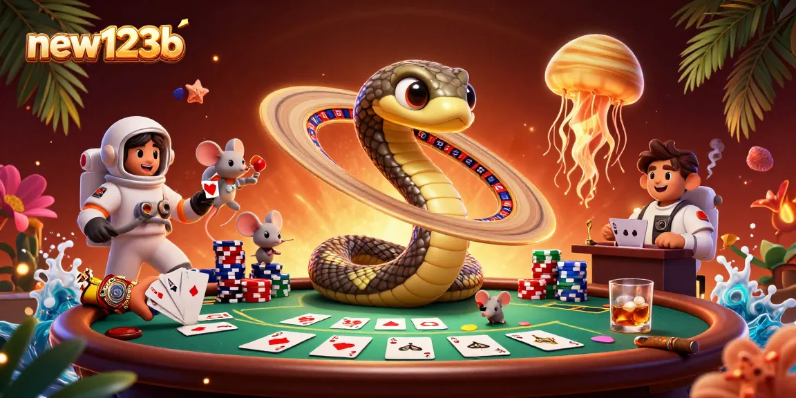 Experience exciting gameplay with new123b in a vibrant cosmic casino scene.