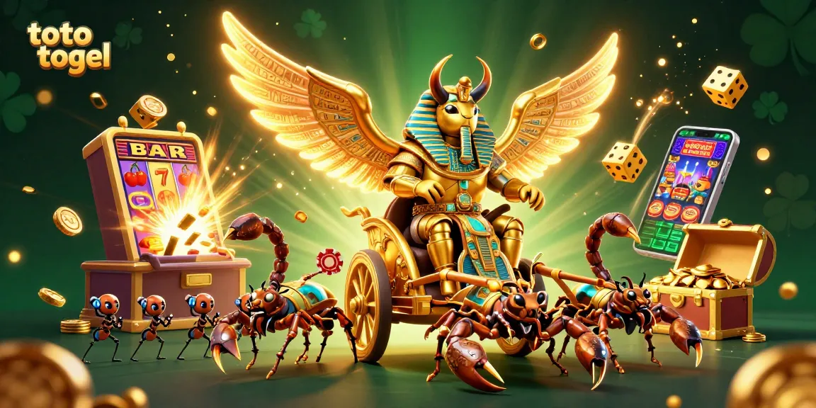 Engage with exciting toto togel gameplay in a vibrant 3D scene filled with treasures.