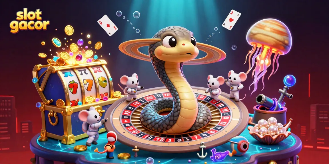 Experience the excitement of slot gacor with a vibrant cosmic scene filled with playful characters and dynamic gameplay elements.