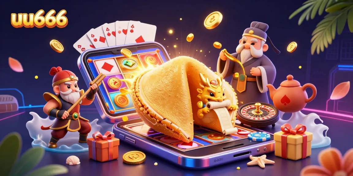 Win big at uu666 with an exciting casino scene filled with dynamic slot games and animated characters.