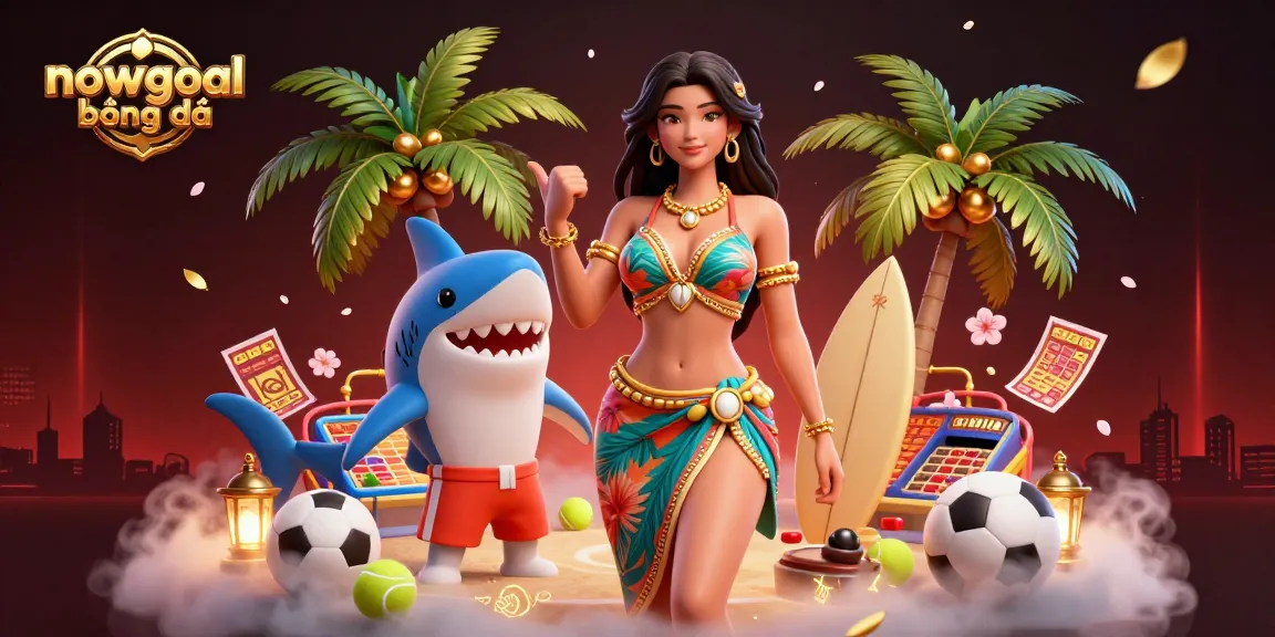 Engaging nowgoal bóng đá scene with sports betting elements, showcasing a glamorous woman and shark.