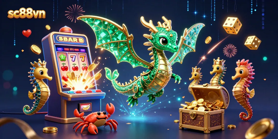 Engage in thrilling gameplay with sc88vn's vibrant 3D casino adventure illustrated scene.
