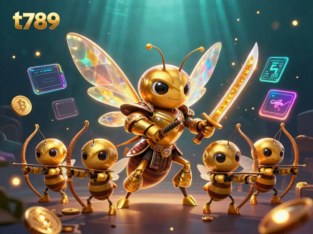 Experience high energy with t789 as hornet warriors engage in a vibrant fantasy casino scene.