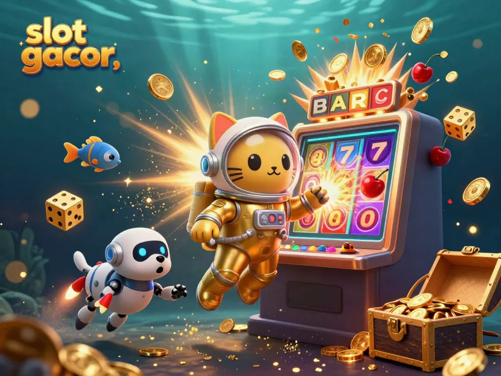 Experience a thrilling jackpot explosion in this vibrant scene featuring slot gacor with dynamic characters and game elements.