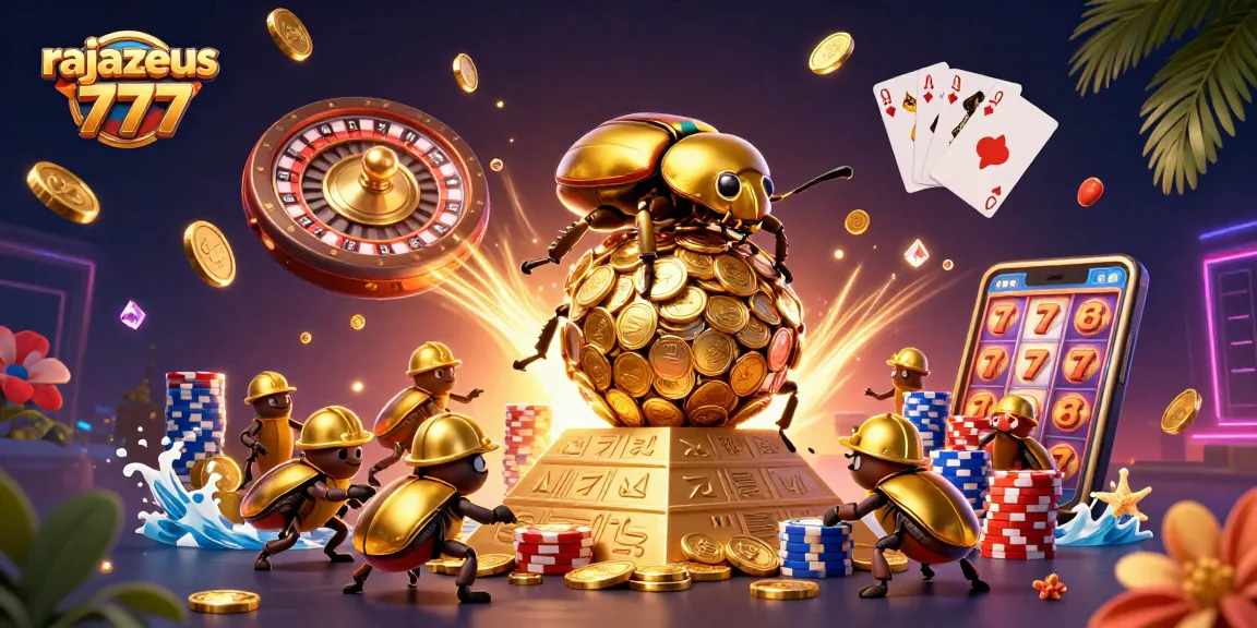Spin the reels and win big with rajazeus 777, featuring a vibrant casino scene.