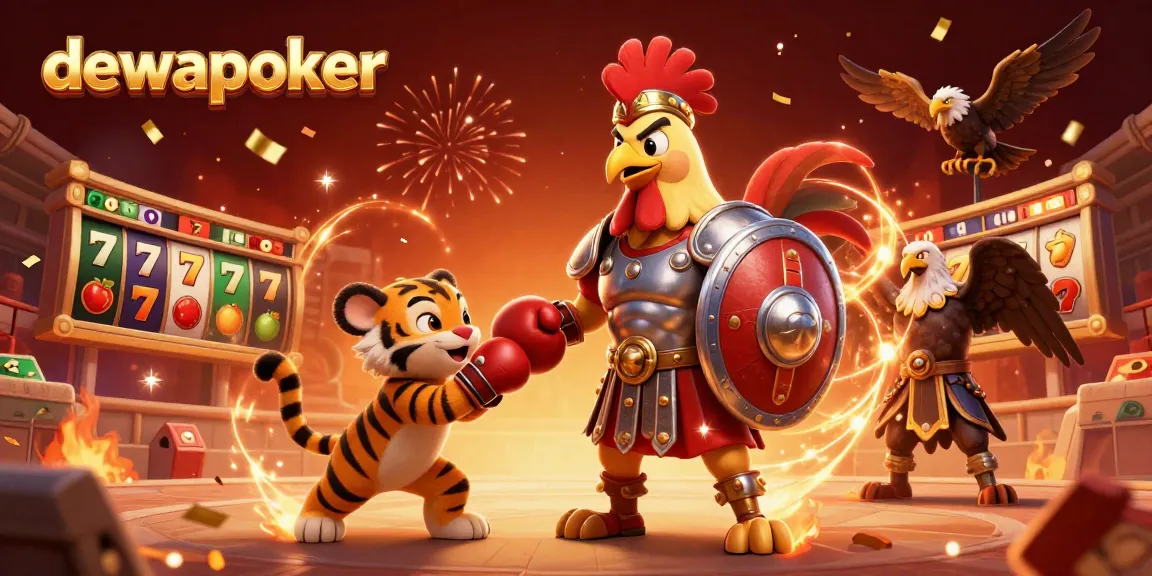 Dewapoker menghadirkan keseruan permainan slot dengan simbol jackpot dan buah yang penuh warna.
