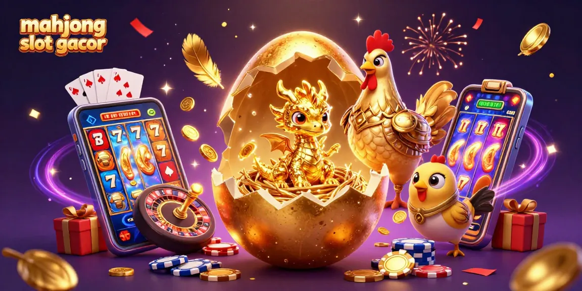Experience the excitement of mahjong slot gacor with a golden dragon and vibrant casino elements.