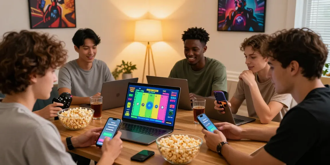 Tiranga Games players enjoying a color prediction game in a cozy living room atmosphere.