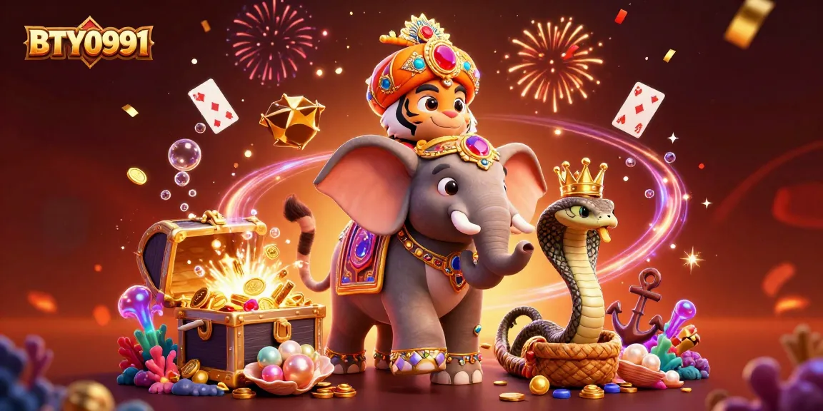 Experience the vibrant casino world with BTY0991, featuring animated characters and rich game elements.