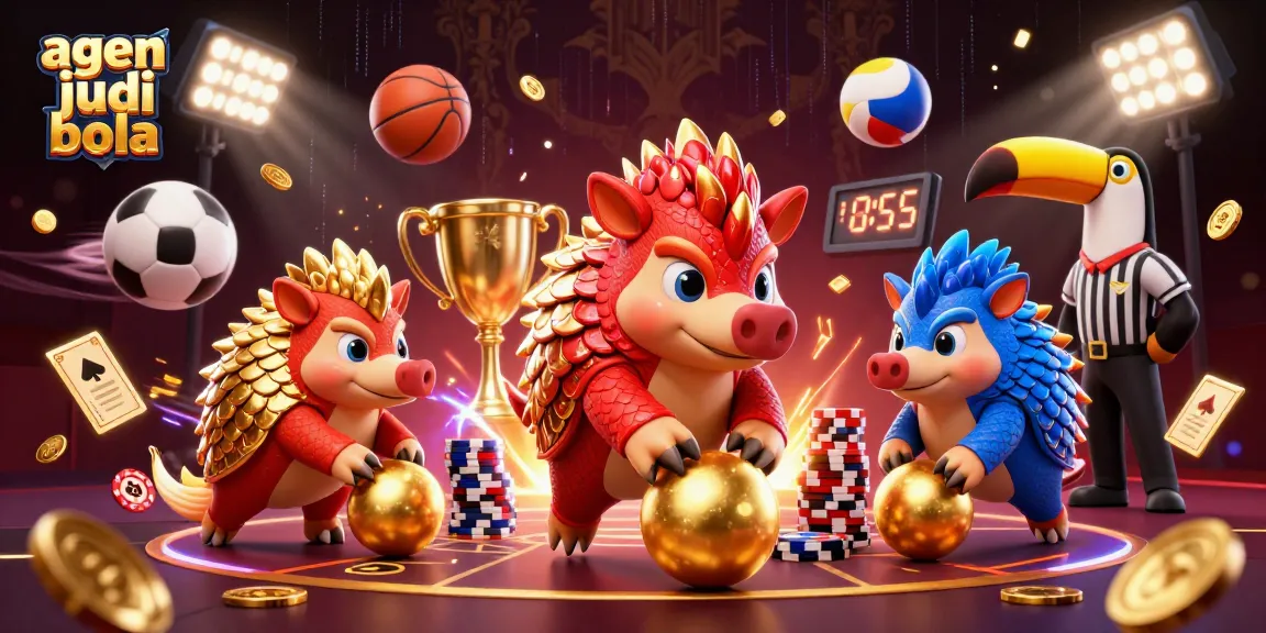 Engage with agen judi bola through a striking 3D illustration of rival pangolins competing in sports betting.